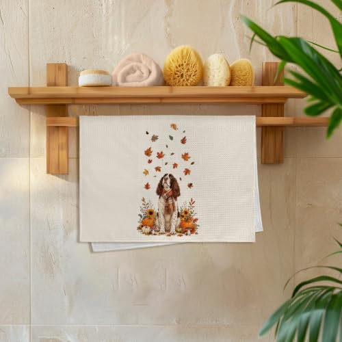 Springer Spaniel Kitchen Hand Towels - Funny Fall Dog Gift
