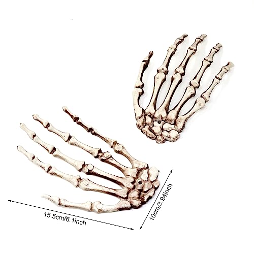 Realistic Life Size Skeleton Hands for Halloween Props and Decorations - 1 Pair
