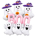 Pink Halloween Ghost Balloon Set - 9 Piece Cute Spooky Party Decor