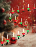 Multicolor 15.5Ft Outdoor Christmas Bubble String Lights with 15 Red Green LEDs