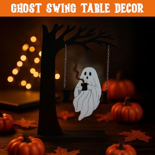 Halloween Ghost Swing Decor - Cute Hanging Ghost for Home and Kitchen