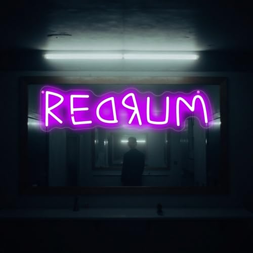 Redrum Neon Sign Gothic Wall Decor Game Room Purple 16.5x4.3 Inches - Variation of THIS listing