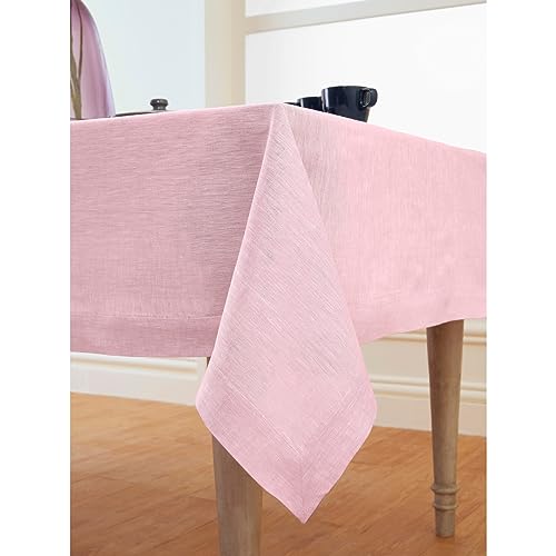 Bubblegum Pink Linen Tablecloth - Rectangular 60 x 156 in, Athena