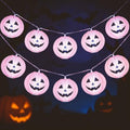 Pink Halloween Pumpkin String Lights - Jack Variation, Waterproof Decor LED Lights