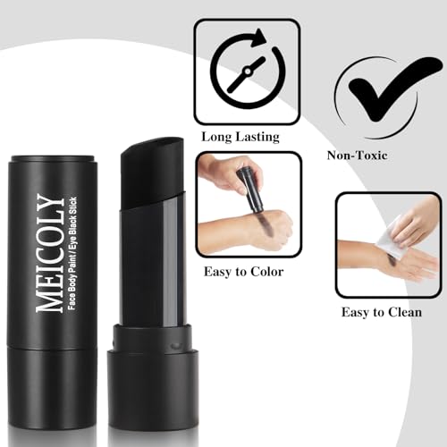 Black Face Body Paint Stick Waterproof for Halloween Cosplay SFX Makeup - 1pcs