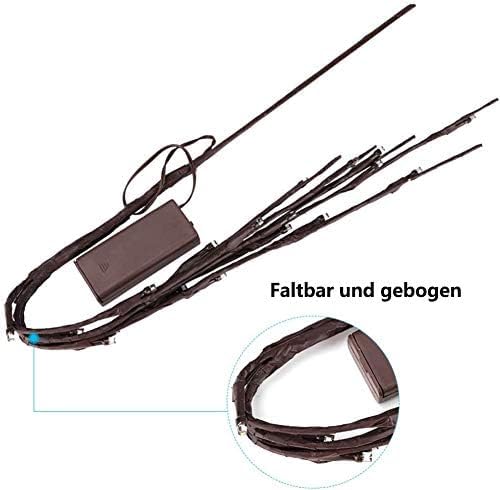 6 Pack LED Branch Light Set - White Light Battery Operated Willow Twigs, 30 Inch Decor
