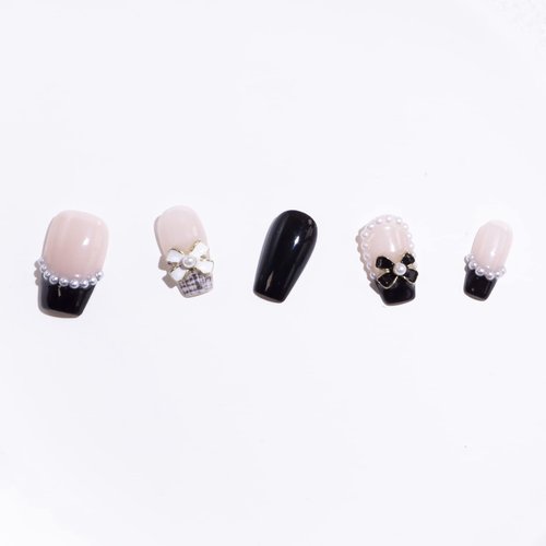 Light Rain Small Size Hand-made Press on Nails, 3D Gel UV Finished False nails with Design by Professional Manicurist