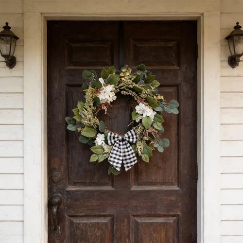 Black Buffalo Plaid Wreath Bows Set - 6 Pack 6x8 Inch Clip-On Rustic Holiday Decor