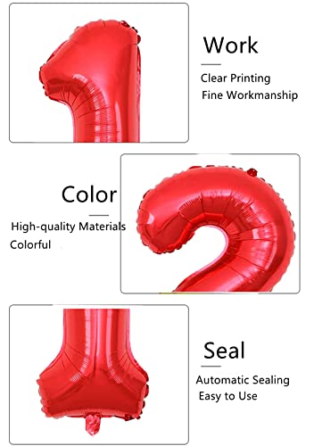 Red 85 Number Balloons - 40 Inch Jumbo Foil Birthday & Anniversary Decor