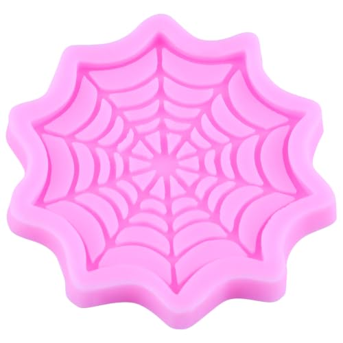 Halloween Silicone Fondant Mold Set of 6 with Spider Web Bat Crow Design - Style E