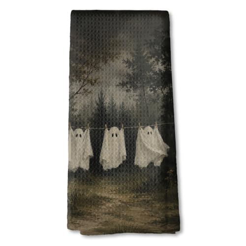 Dark Moody Halloween Ghost Hand Towels 16x24 Inch - 18 Color Variations