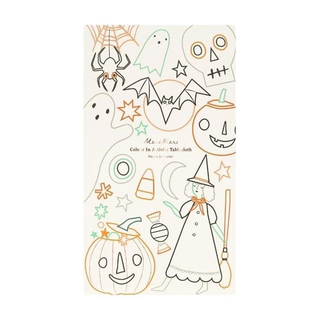 Halloween Color-In Activity Tablecloth - Disposable Kids Party Decor