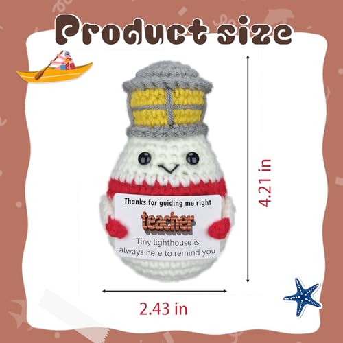 Teacher Appreciation Gift - Handmade Crochet Lighthouse for Teachers - Easter Desktop Decor