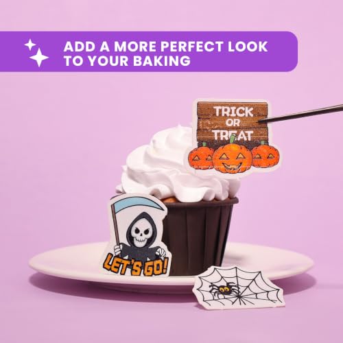 Edible Halloween Cake Toppers - Vibrant Wafer Paper Decorations, 72 Pieces
