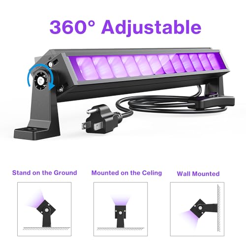 4PCS 40W Black Light LED Bar for Glow Parties, Halloween, Body Paint, Stage & Bedroom Lighting - Variation of 4 / 40 Watts