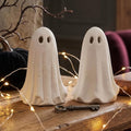 Halloween Terracotta Ghost Figurines Set - 6 Inch Farmhouse Decor, Spooky Tabletop Decor