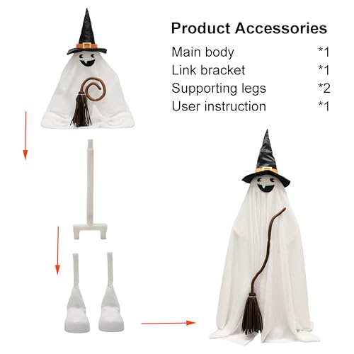Outdoor Halloween Ghost Light-Up Decor - Ghost Witch Variation
