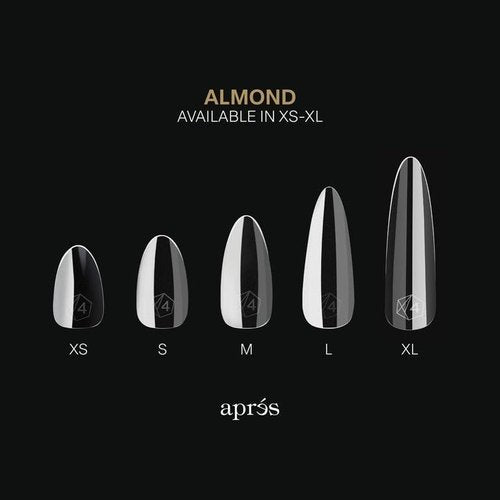 Aprés Gel-X® Almond Box of Nail Tips | 280 Gel-X Tips, Soft Tips, 14 Sizes 00-9 | Half-sizes Included (Natural Almond Short, 280 Count)
