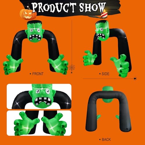 9FT Halloween Inflatable Frankenstein Archway Outdoor Decoration with LED Lights