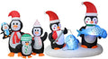Christmas Inflatable Decorations Bundle - Penguins with Lights for Indoor Outdoor Festive Party