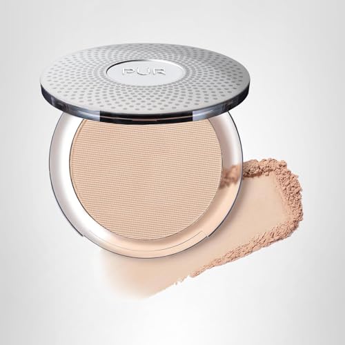 PUR Beauty 4-in-1 Pressed Mineral Makeup Powder Foundation with SPF 15 - Concealer & Finishing Compact Pressed Powder for Face - Buildable Medium to Full Coverage Foundation Powder (Light)