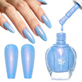 Sky Blue Pearl Nail Polish - Long-Lasting, Quick-Dry, Opaque Gel Lacquer for DIY Manicure