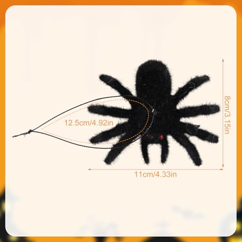 6PCS Halloween Hanging Spiders, Realistic Creepy Spider Decorations for Haunted House & Party