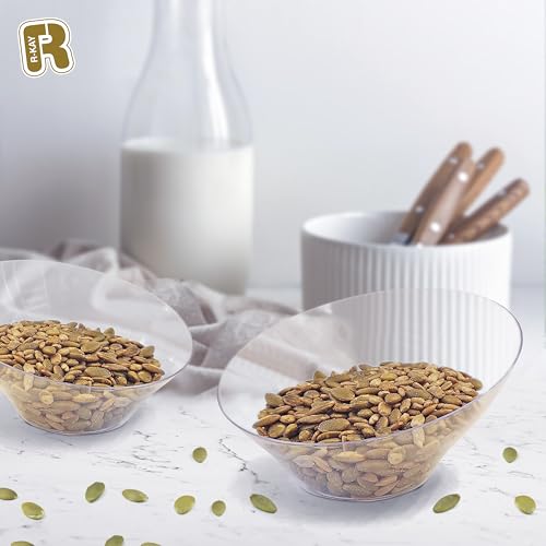 6 Pack Clear Plastic Serving Bowls - 20 Oz Angled Candy & Dessert Bowls, Heavy Duty Disposable for Parties & Weddings - Medium