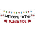 Halloween Birthday Party Banner - Welcome to the Other Side Upside Down Horror Decorations