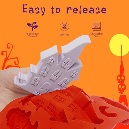 Halloween Silicone Molds 2pcs for Chocolate Candy - Mix Shapes