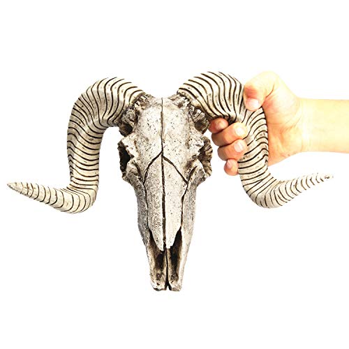 Romeeton Sheep Skull Wall Hanging Decor - Unique Metal & Resin Wall Art for Home & Bar - Variation A