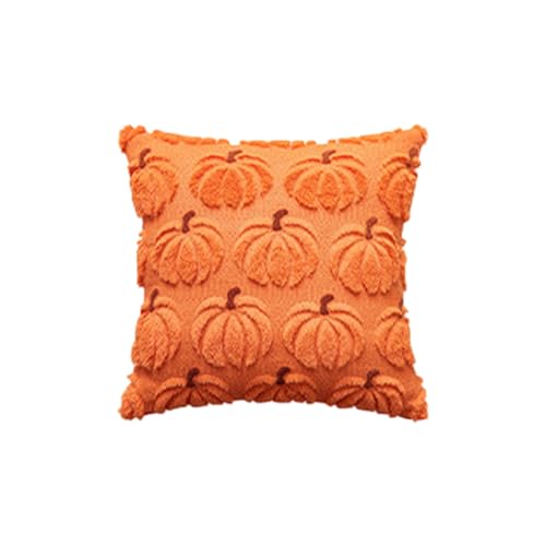 Saffron Halloween Pumpkin Pillow Cover 19.7 x 19.7 Inches Plush Fall Decor