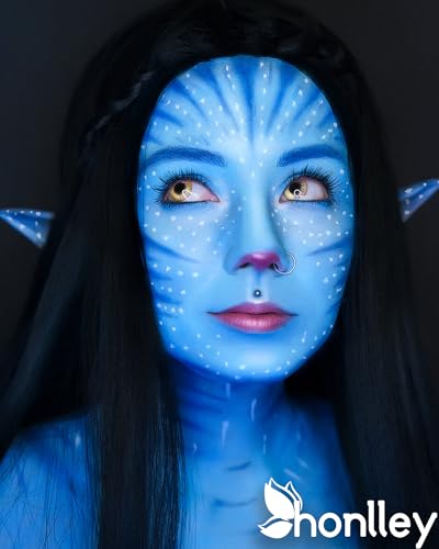 Cream Royal Blue Face & Body Paint Tube - Hypoallergenic Water-Based Makeup for Cosplay Halloween