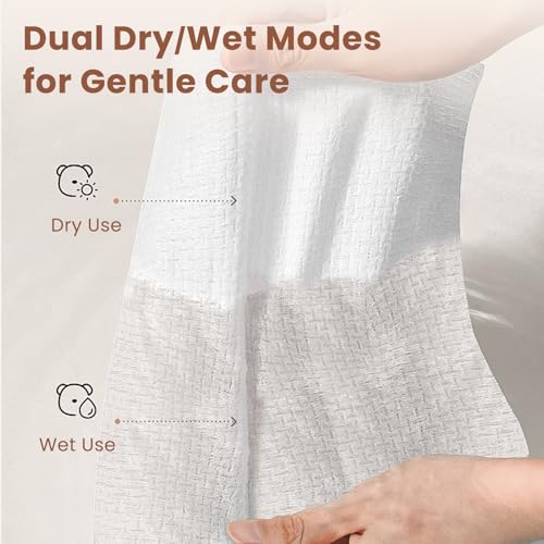 Disposable Face Towels 100% Viscose Extra Large Lint-Free Makeup Remover Wipes, 50 Count