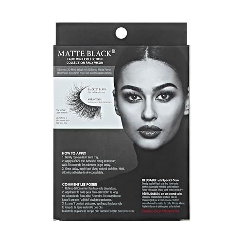 False Eyelashes Pack of 4 - Matte Twill 14mm Reusable Clusters, Natural Look
