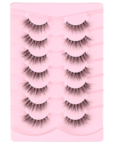 Onlyall False Lashes Natural Look Wispy Strip Eyelashes D37 - 8mm-14mm Variation