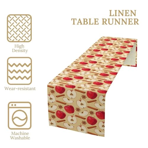 Fruit Table Runner with Cinnamon Sticks & Star Anise - 13x36in - Red Variation of THIS Listing