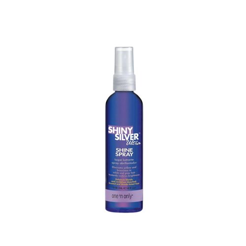 One 'n Only Shiny Silver Ultra Shine Spray - Purple Hair Shine for Brightening & UV Protection - 4 oz