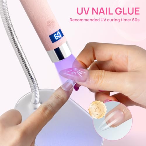 Krofaue UV Solid Nail Glue Gel 2 Pack - Strong Bond for Clear Nail Tips