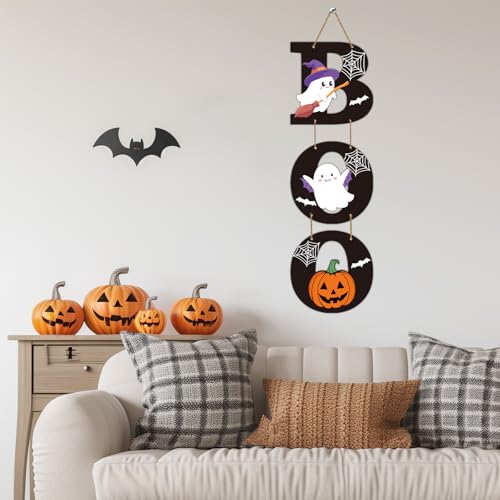 Halloween Door Decorations Ghost Pumpkin Sign Wall Hanging Festive Decor