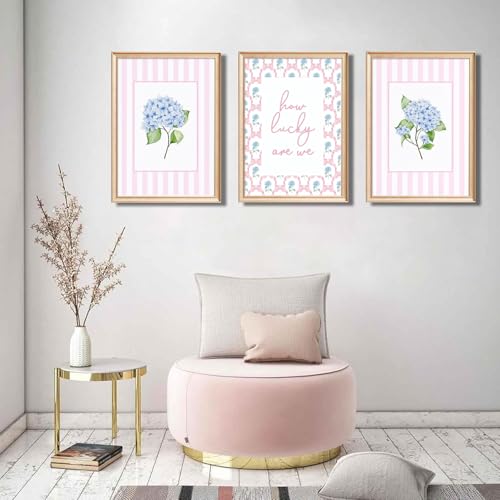 Unframed Pink and Blue Hydrangea Wall Art - 16x24in Canvas Poster - Trendy Home Decor