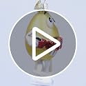 Christmas Glass Ornament - M&M's Yellow Love You Candy Character Hand-Painted Holiday Decor