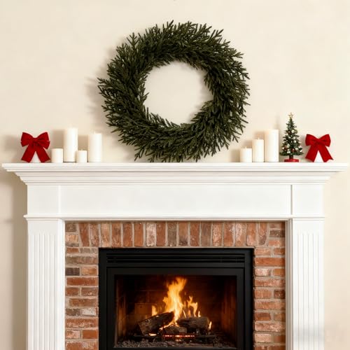 24-Inch Norfolk Pine Artificial Wreath - Christmas Door Decor, Fluff & Customize