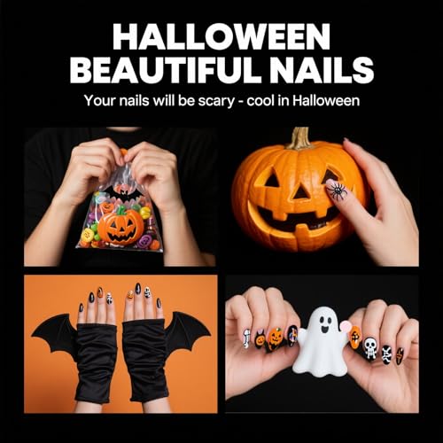 Halloween Green Gradient Fake Nails Set A7 - Coffin Shaped Glitter Tips with Spider Web Design, 24 Pcs