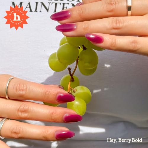 Semi Cured Gel Nail Strips - Berry Bold Nail Wraps, Sun & UV Cure