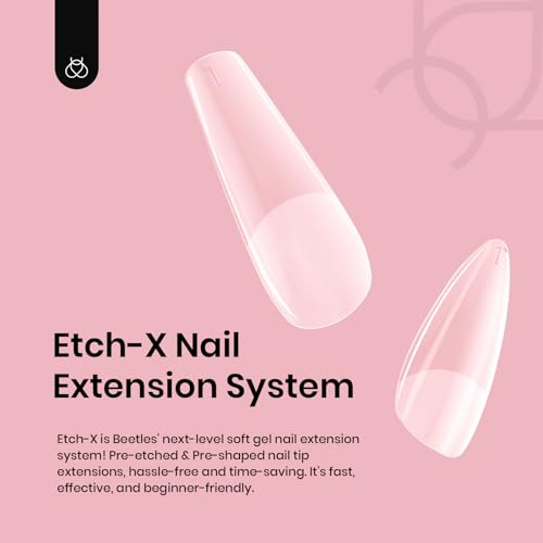 Etch-X Short Almond Soft Gel Nail Tips 288pcs - Natural Shape & Strong Adhesion