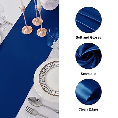 Royal Blue Satin Table Runner 12x108 Inches 24 Pack for Weddings & Events