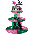 Pink 3-Tier Cake Stand for Birthday Party Decorations, Cupcake Tower & Tableware