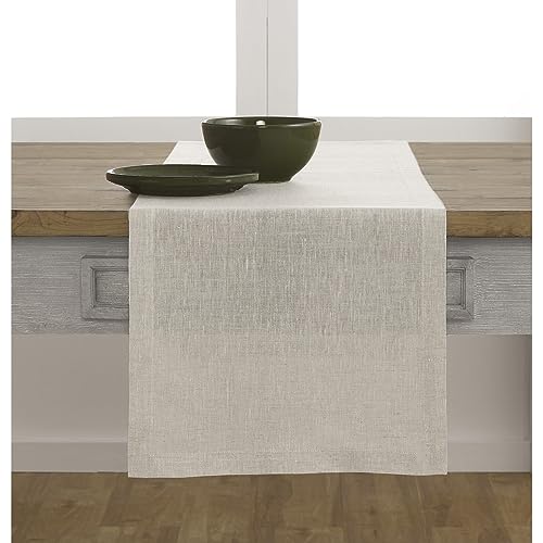 Light Natural Linen Table Runner 14x72 Inches - Athena Handcrafted