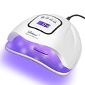 UV Gel Nail Lamp 150W LED Nail Dryer - White, Adjustable Timer & Smart Sensor